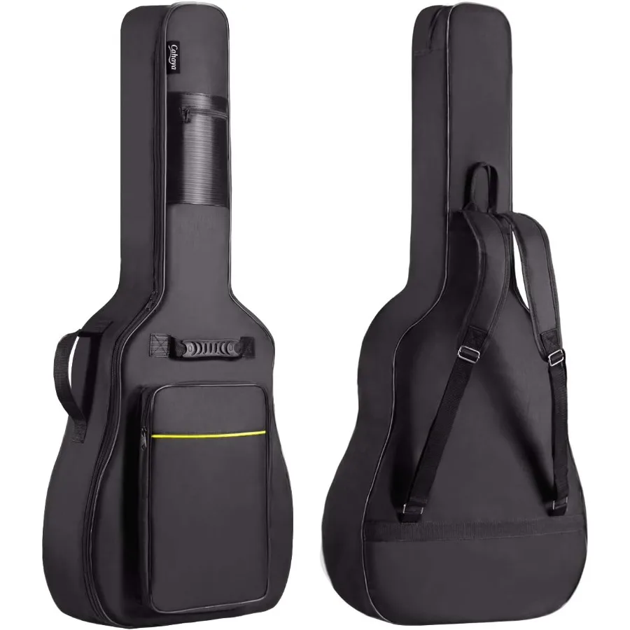 

CAHAYA 41 In Acoustic Guitar Bag 0.35 In Thick Padding Water Resistent Dual Adjustable Shoulder Strap Guitar Case Gig Bag with