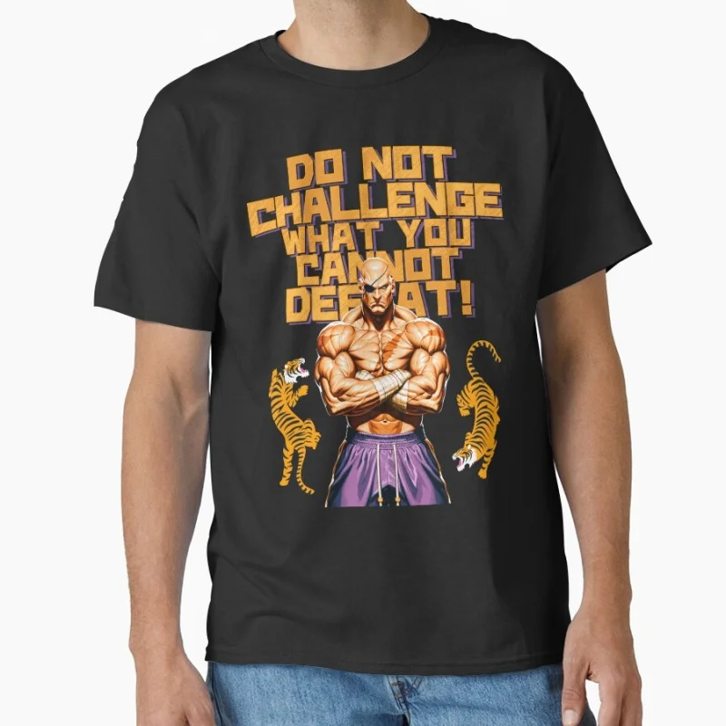 

DO NOT CHALLENGE! Retro Combat Street fighter Gift t shirt Arcade game Graphic Tee Y2K Clothes Large size Tops 100% cotton tee