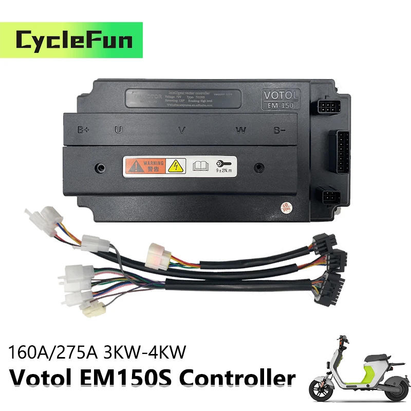

VOTOL 3KW-4KW EM150S 160A/275A BLDC Sine Wave Controller EM-150 For Electric Motorcycles Scooter Mid Drive Motor Accessories