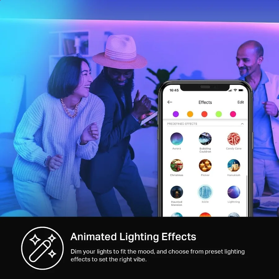 شريط إضاءة LED ذكي من كاسا RGB 32.8 قدم 2 لفات من 16.4 قدم. شريط WiFi LED يعمل مع Alexa وGoogle Assistant High Brightn Trimmab