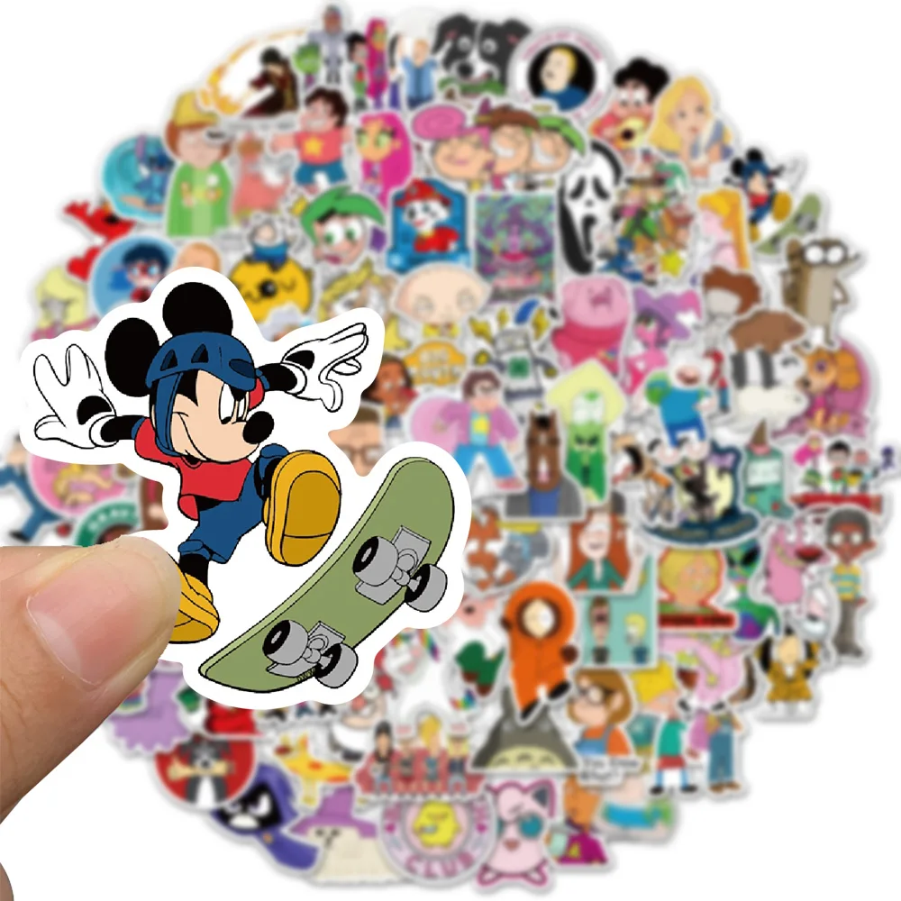 50/100pcs Classic Disney Cartoon Stickers Gravity Falls Mickey Mouse Decals for Notebook Computer Car DIY Guitar Refrigerator