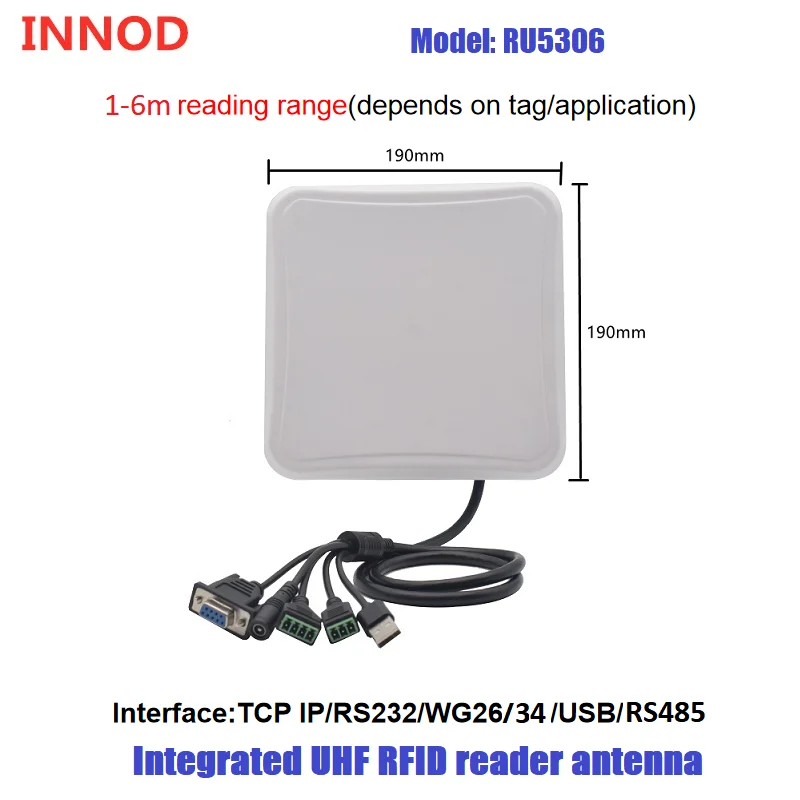 Long Range Rfid Lector Parking Slagboom Toegangscontrole Systeem 1-6M Geïntegreerde Uhf Rfid Reader Met Voorruit rfid Sticker