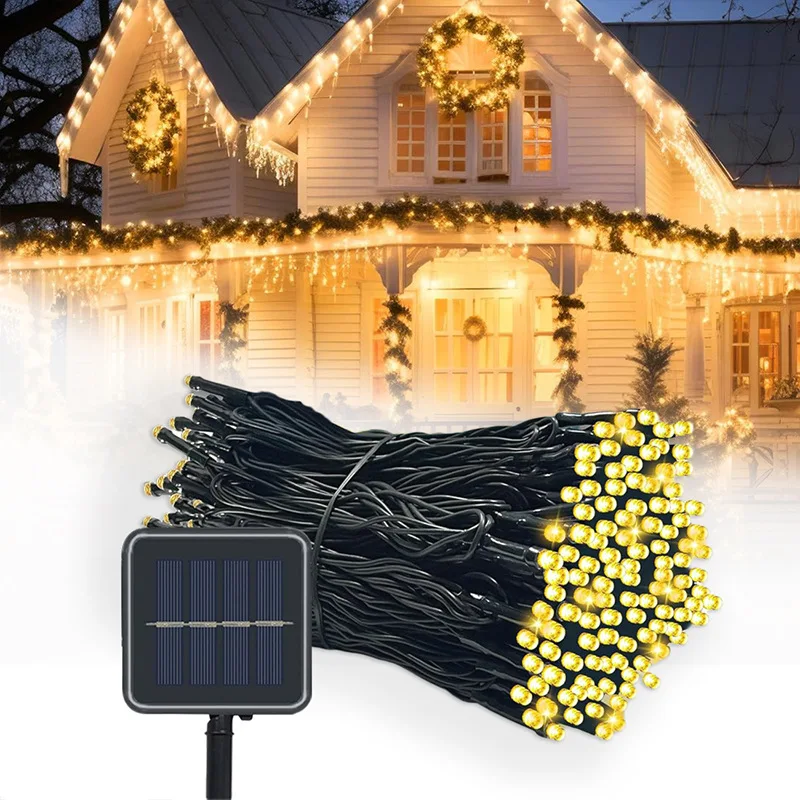 Solar String Light LED Fairy Garden Waterproof Outdoor Garland Lamp for Christmas Tree Holiday Wedding Party Home Decoration