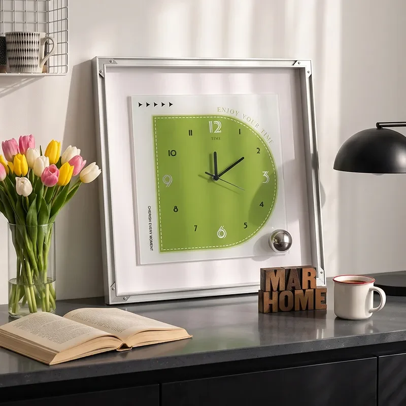 Bauhaus Niche Creative Pendulum Wall Clock Painting Simple Modern Living Room Home Decoration Hanging Art Personality