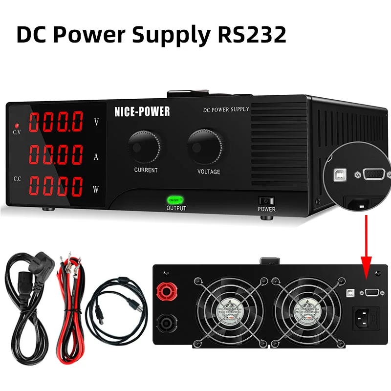 Imagem -04 - Fonte de Alimentação Estabilizada cc de Laboratório Interface Rs232 Variável Ajustável Potência de Programação do Software 60v 30a 1800w