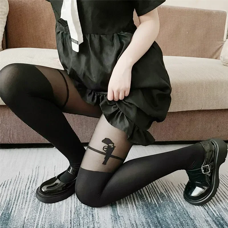 

Women Tights Y2k Girls Thigh High long Stockings Pantyhose Lingerie Sexy JK Lolita Over Knee Striped Patchwork Sheer Black Tight