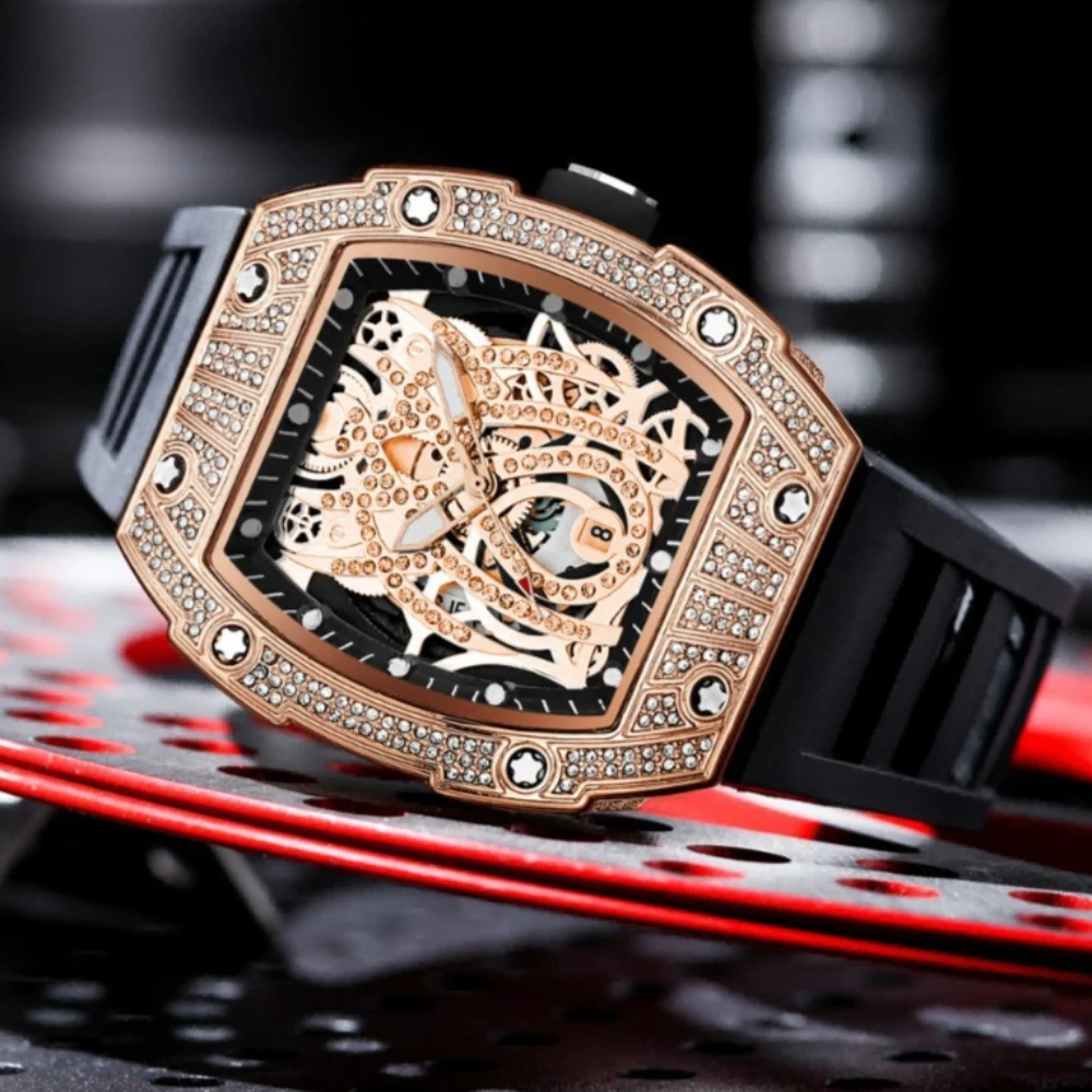고품질 패션 토노형 풀 다이아몬드 각인 쿼츠 시계 남성 - Luxury Watch Engraving 리뷰 및 가격