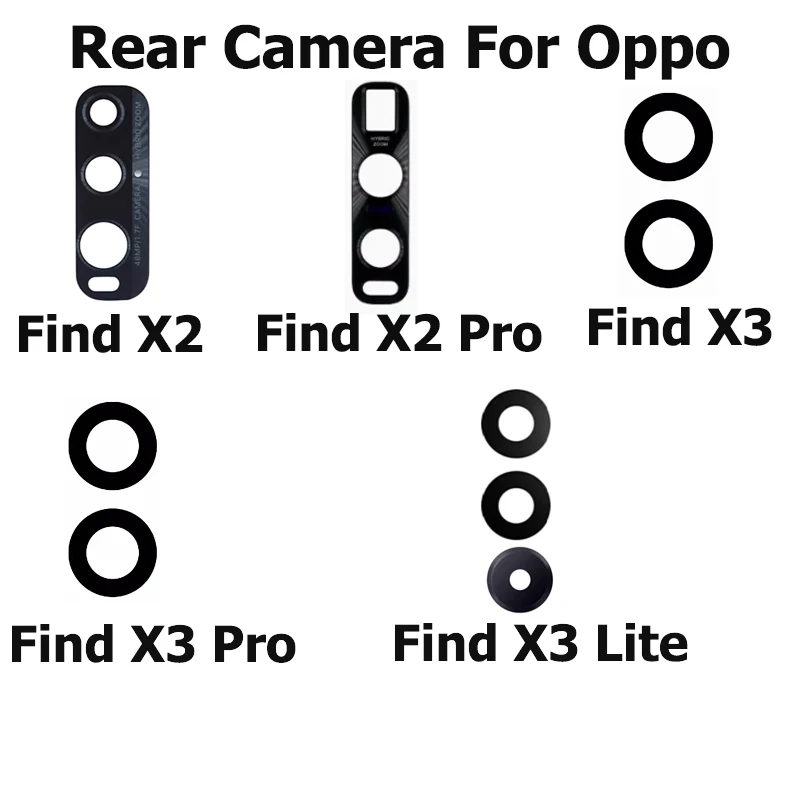 New Back Rear Camera Glass Lens With Adhesive Sticker For Oppo Find X3 X2 Pro Lite Camera Lens Spare Parts