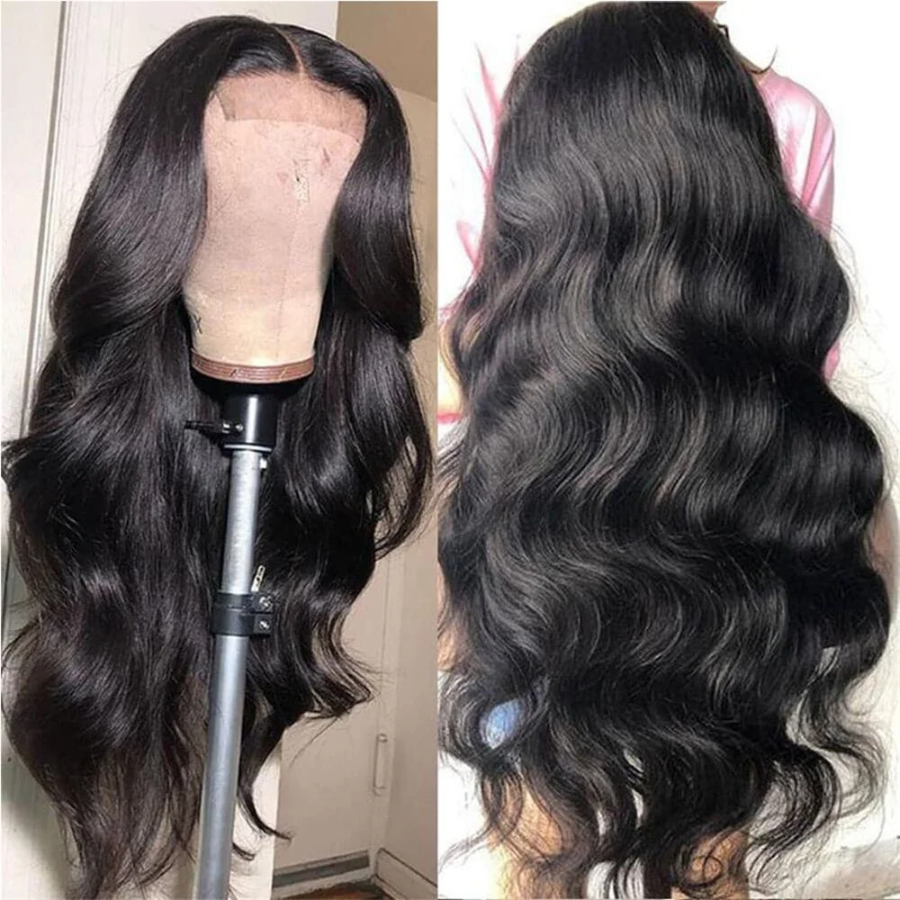 Natural Black Preplucked Body Wave 26inch 180Density 5x5 Silk Base Jewish Human Hair Wig With Baby Hair HD Lace European Hair