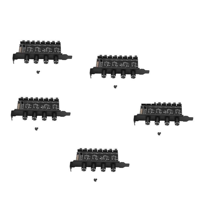 AS95-5X قطعة 8 قنوات مروحة محور 4 مقبض وحدة تحكم في سرعة مروحة التبريد لحالة وحدة المعالجة المركزية HDD VGA Pwm مروحة Pci قوس الطاقة بواسطة 12 فولت