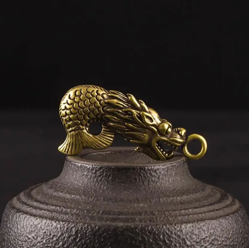 Pure brass faucet fish body and tail warping creative small handicraft ornaments