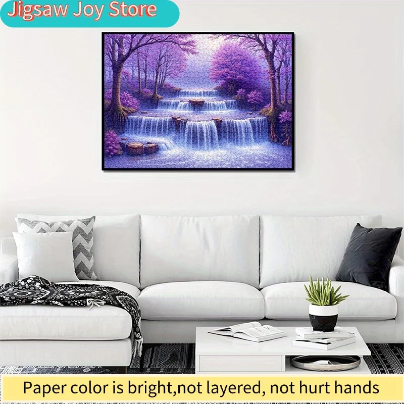 

Пазл-головоломка «Пурпурный лесной водопад» (1000 элементов), большая игрушка-пазл, идеально подходит для семейного досуга, декора и развлечений.
