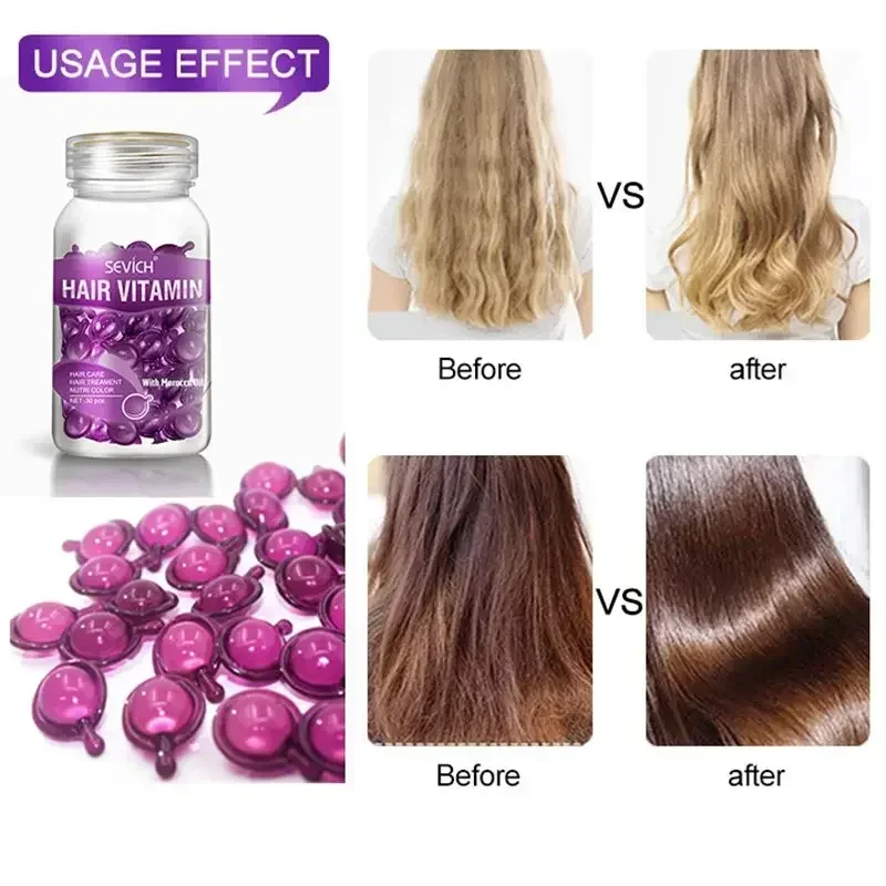 Hair Vitamin Capsule Keratin Complex Oil Hair Care Repair Damaged Hair Serum Anti-Loss Moroccan Capsules