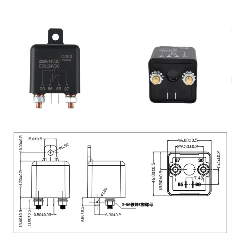 Citations automobiles à courant élevé, Citations de démarrage CC, Modification de l'alimentation de la batterie, 12V, 24V, 120A, 200A, 250A