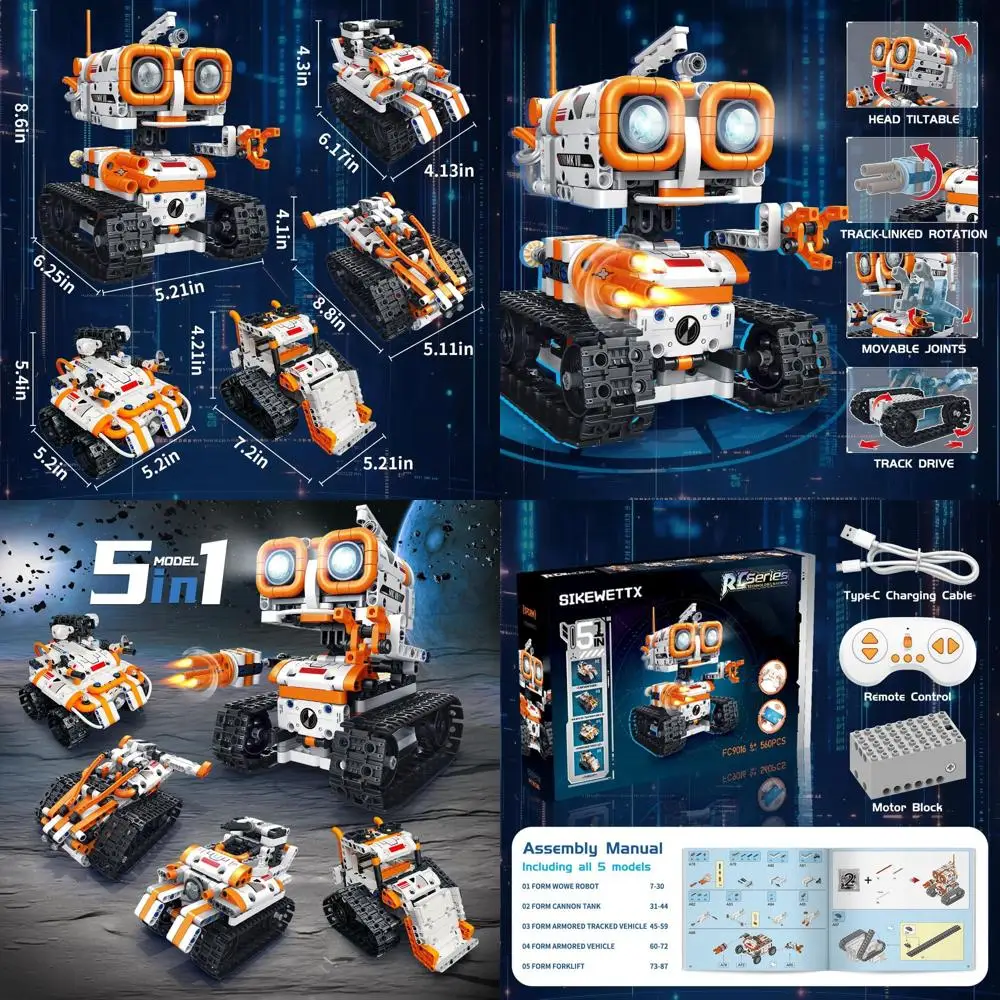 STEM Robotics Kit: 560+ Pieces, App/Remote Control, Compatible with LEGO, Coding & Programming, Ideal Gift for Boys Aged 8-14