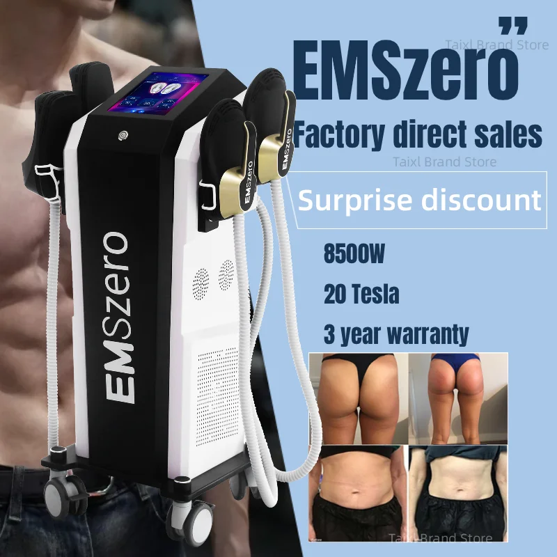 EMSzero RF 8500W 20 Tesla EMS Slimming Machine Hiemt Nova Body Sculpting 4 Handles RF Pelvic Muscle Stimulator Salon Equipment