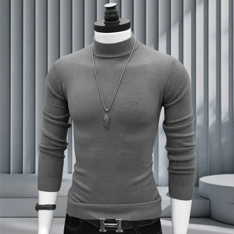 メンズ サーマル スリムフィット ソリッドカラー ニットウェア 伸縮性のあるフード付きセーター 多用途ベースレイヤーシャツ カジュアルスタイル 長袖トップ