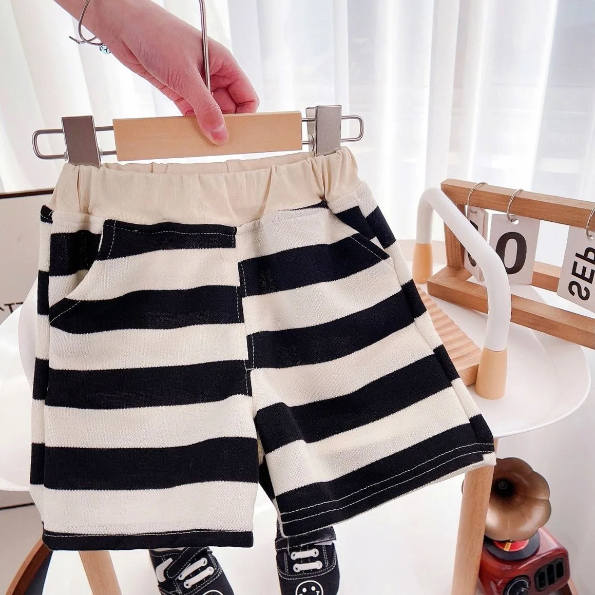 Summer Children Sets Boys Girls Short-sleeved Striped T-shirt +Shorts Set Babies Fashion Round Neck Tracksuits Kids Sport Suits image 3