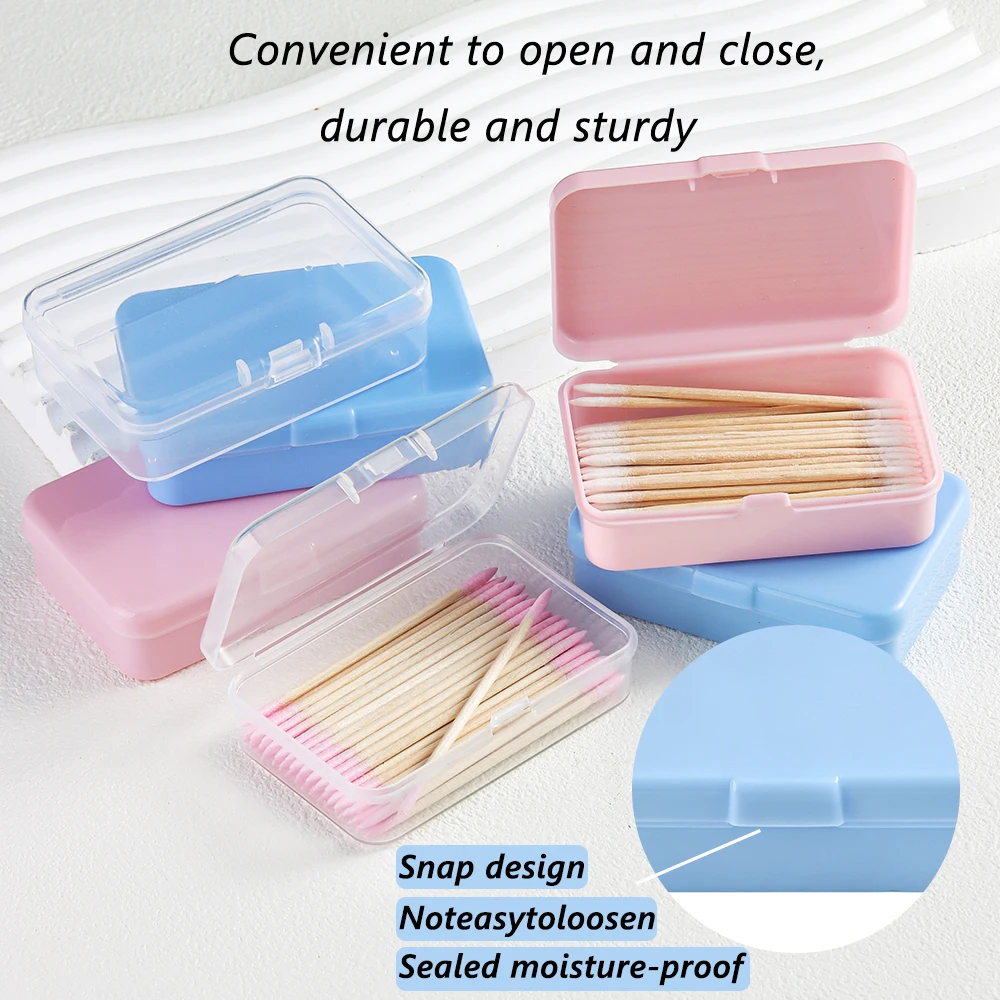 Square Plastic Storage Box, For Jewelry, Nail Files, Cleaning Sticks, Manicure Salon Home Use Supplies