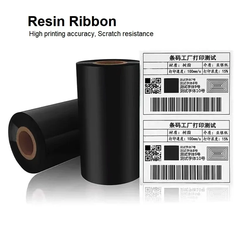 Enhanced Thermal Transfer Resin Ribbon 110mm X 300M Blank Matte Silver/PET Self-Adhesive Label Barcode Printer Inked Ribbon Roll
