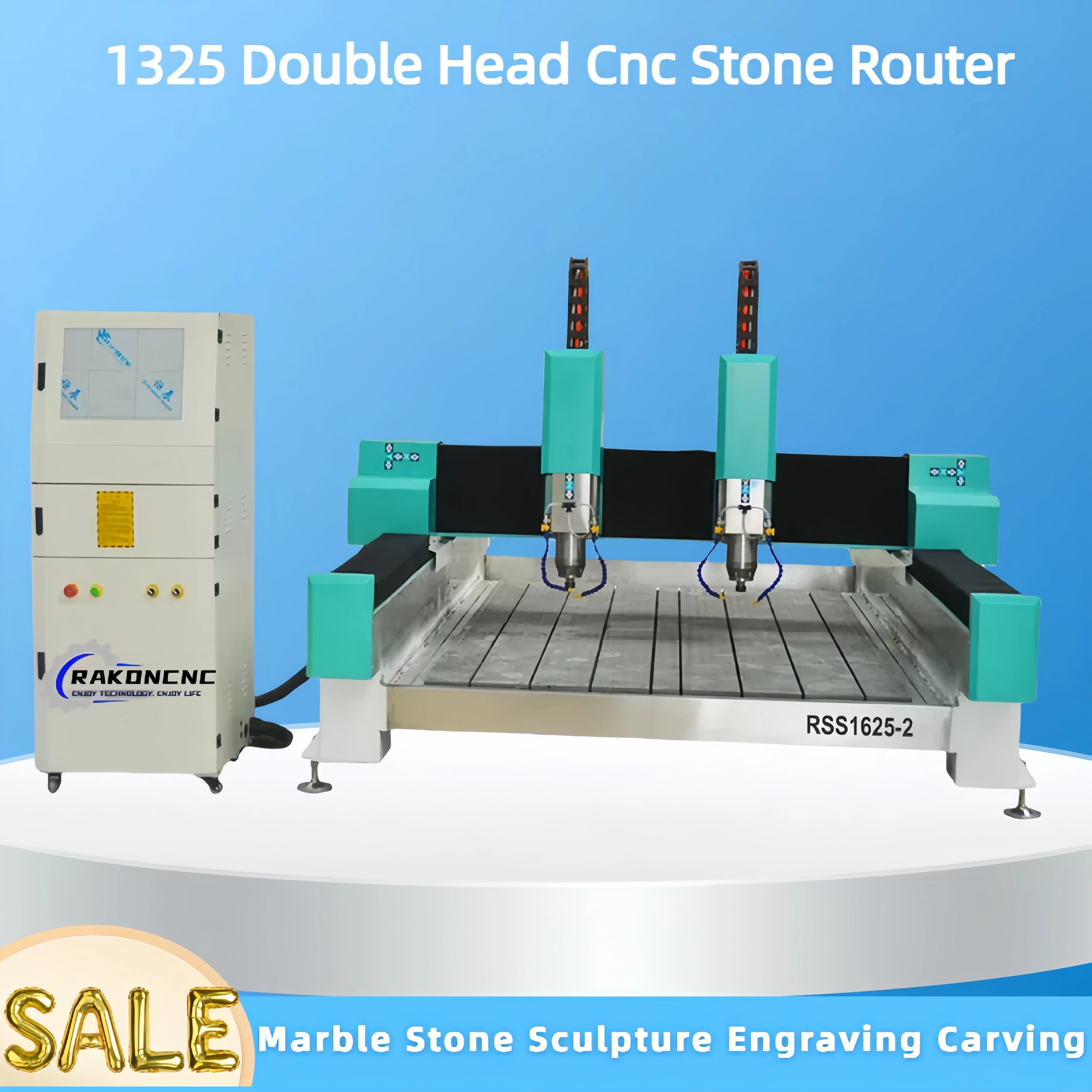 

Heavy Duty Double Heads 4 Axis Cnc Router Stone Engraving Machine for Marble and Granite
