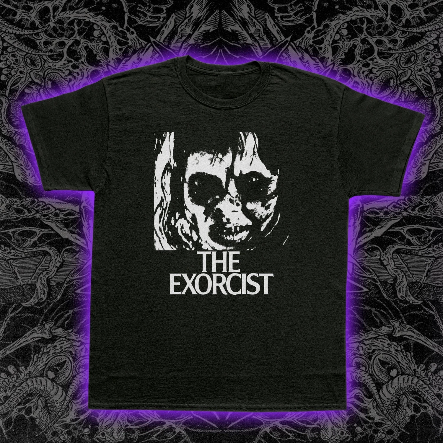 The Exorcist 1973 T-Shirt Classic Horror Film Graphic Tee Regan Pazuzu Men Women Fashion Casual Sports Short-sleeved Women