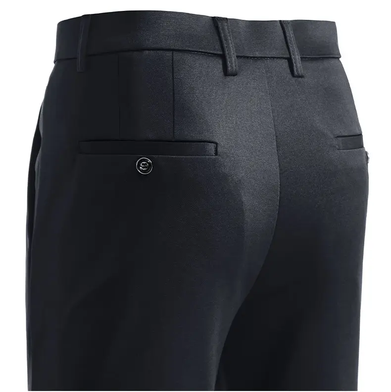 Herren Slim Fit Stickerei Anzughose Elastische Stretch Gerade Lässige Hose Männliche Business Formelle Lange Hose – Detail 13