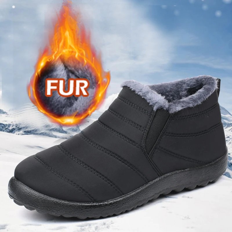 Botas masculinas neve quente caminhadas botas de inverno homem leve sapatos unisex à prova dwaterproof água botas de tornozelo calçados masculinos