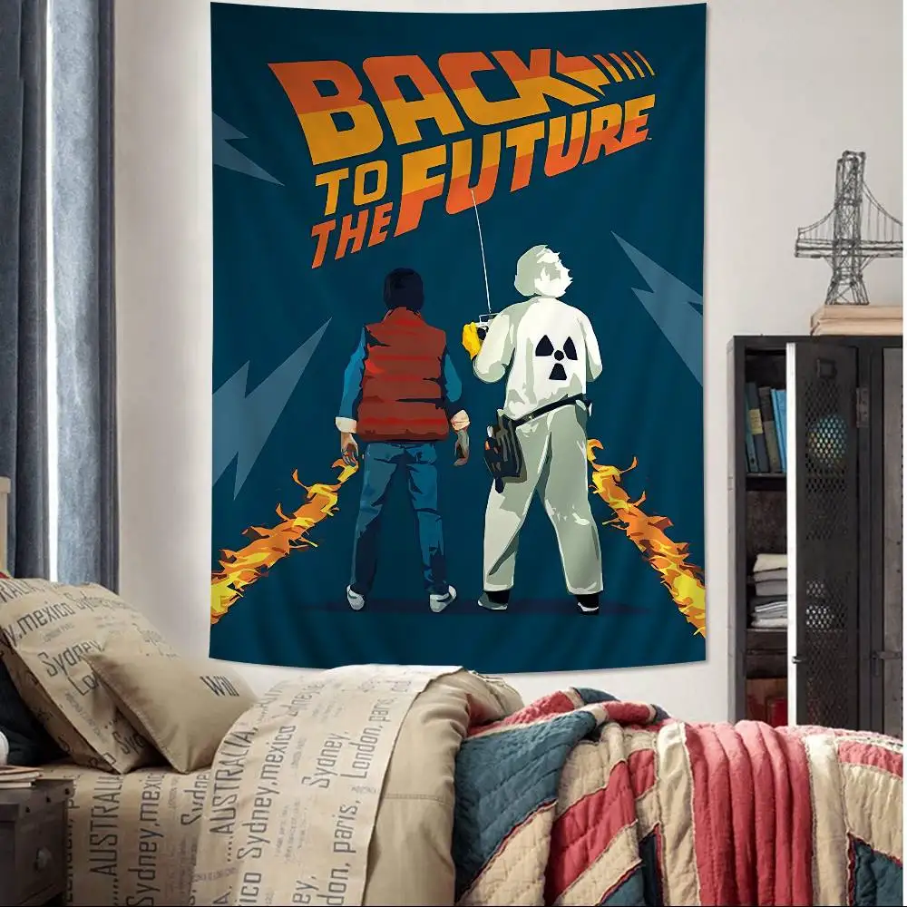 فيلم العودة إلى المستقبل DIY قماش مزخرف جداري الفن الخيال العلمي غرفة ديكور المنزل جدار ديكور فني