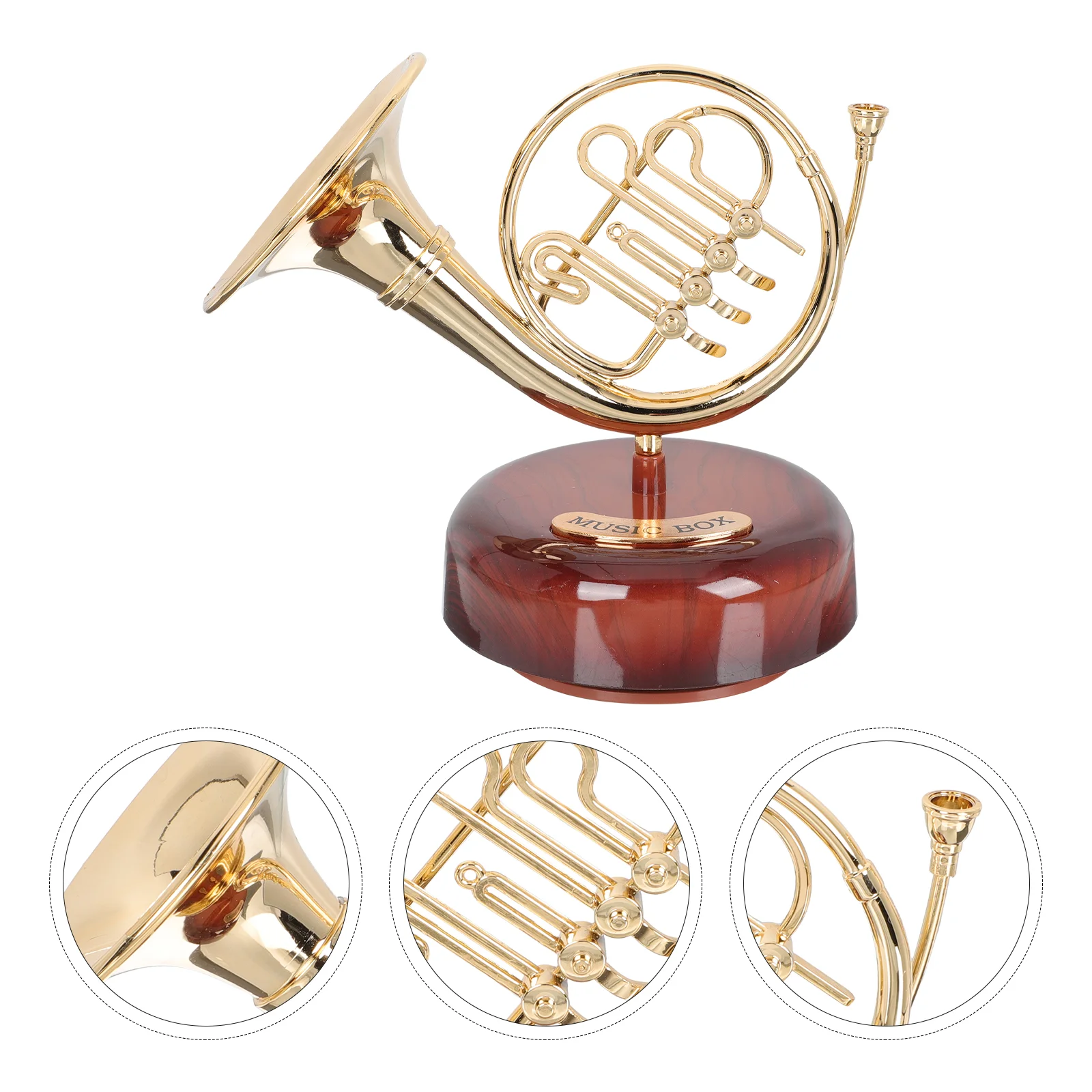 Musical Instruments Saxophone Box Decor Desk Office Novel Plastic Mechanical Housewarming Decoration Golden