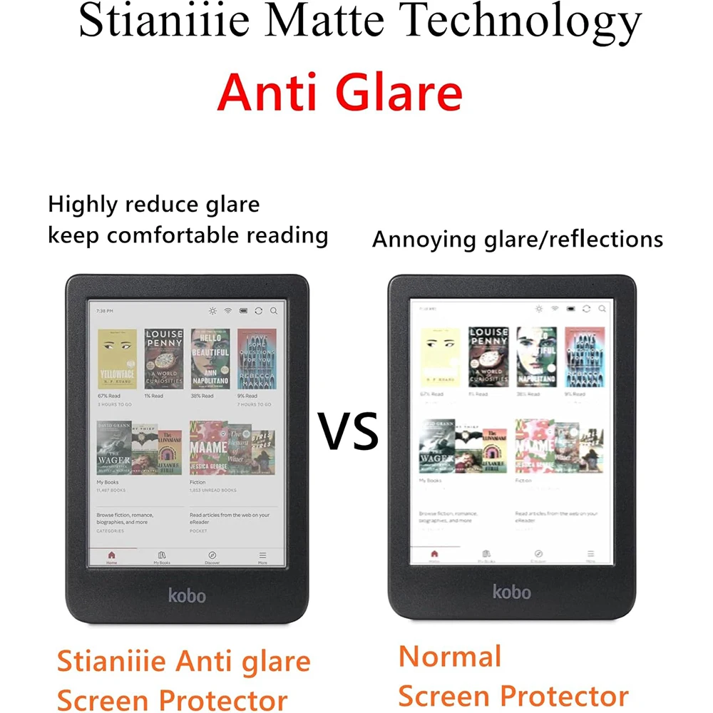 2-3 عبوات من واقي الشاشة لـ Kobo Clara Color 6 "2024/Kobo Clara BW 6" 2024/Kobo Clara 2E 6" 2022 طبقة PET كاملة التغطية
