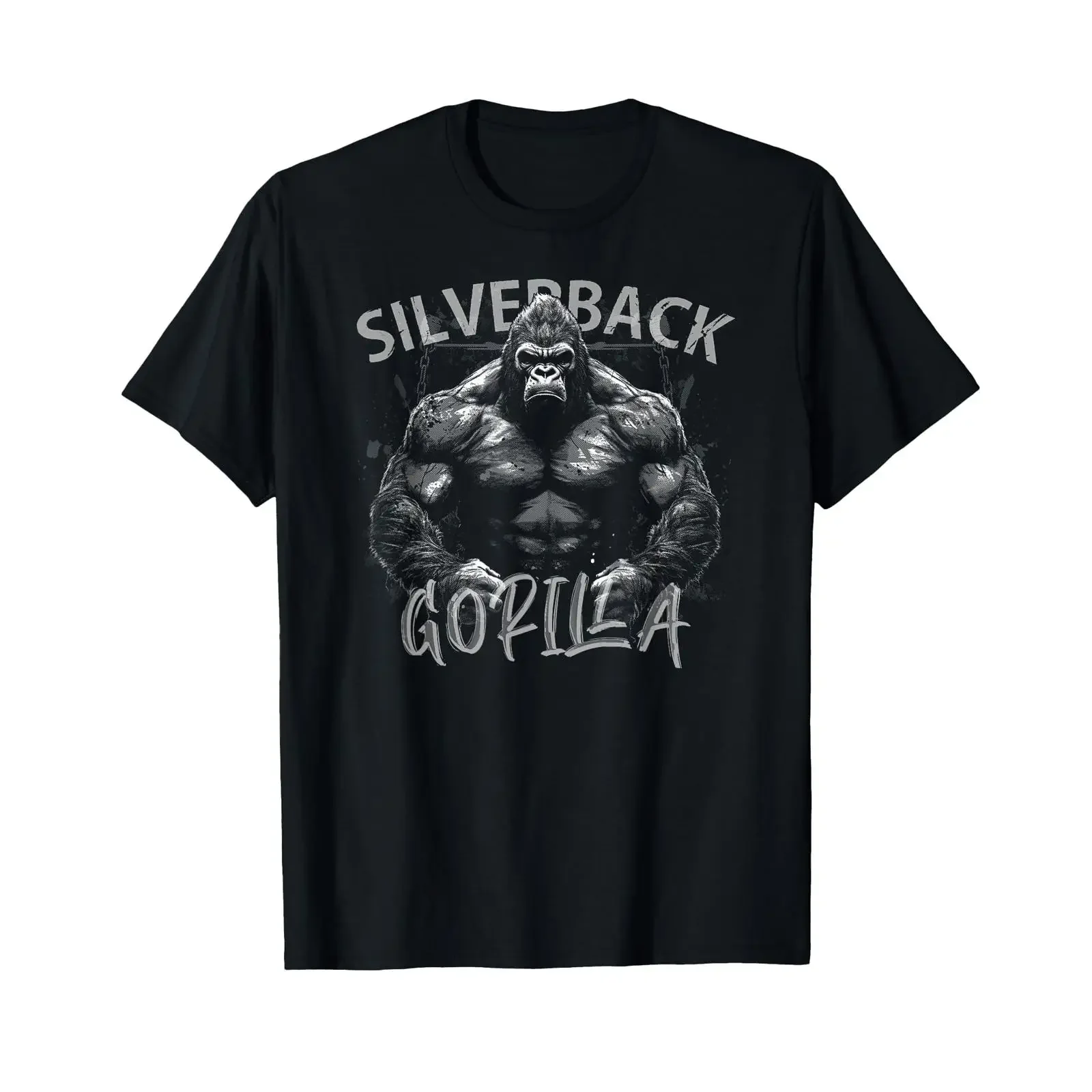 Gorilla Face Monkey Angry Growling Scary Silverback T Shirt black vintage Washed Soft designer clothes graphic fashion Unisex