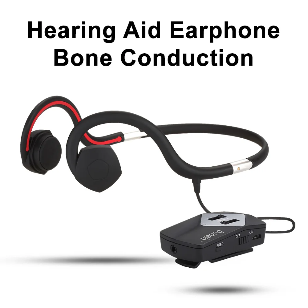 BN803 Bone Conduction Headphone  sound amplifier 7 adjustable bands TV earphone built-in battery Hearing Aid Earphone