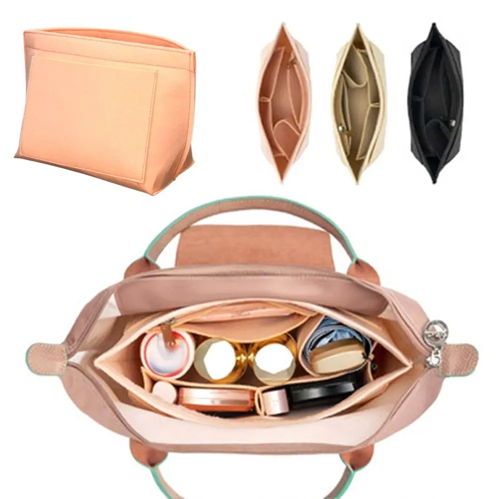 Multifunctional Felt Handbag Insert Bag Bag Support Large Capacity Purse Liner Multi-Pocket Portable Bag Organiser