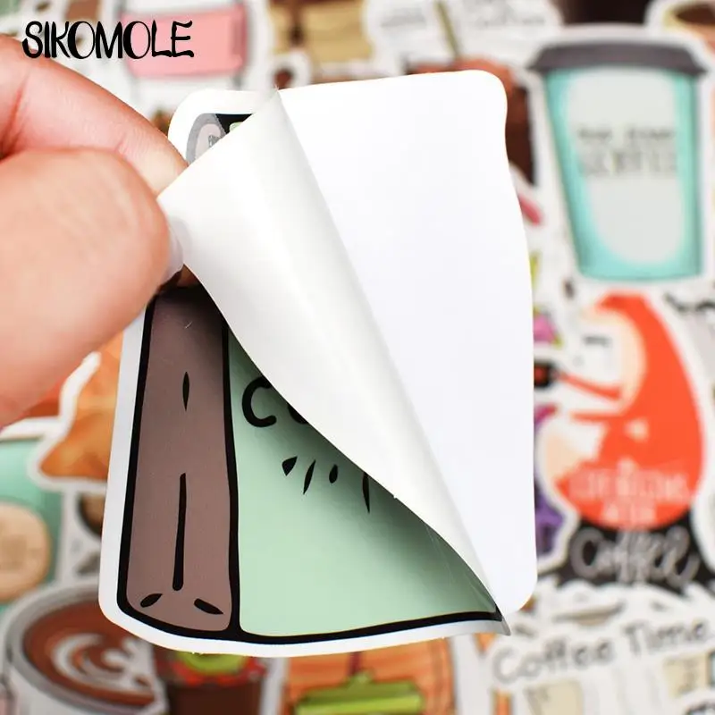 10/30/50pcs Dessin Animé Mignon Tasse De Café Autocollants Fille Kawaii Portable Bouteille Vélo Planche À Roulettes Bagages Autocollants Graffiti