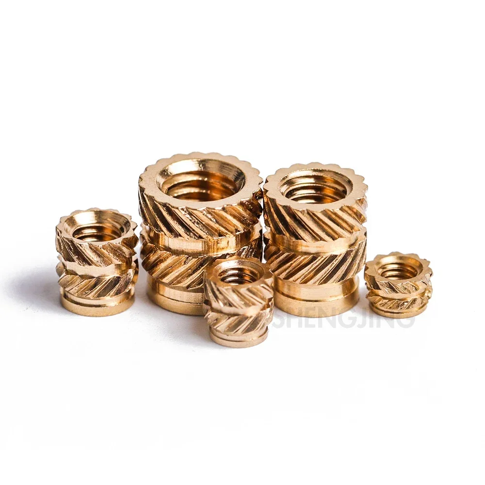 100/10 PCS Hot Melt Knurled Thread Brass Insert Nut M1/M1.2/M1.4/M2/M2.5/M3/M4/M5/M6/M8 Female Threaded Embedment Inserts Embed