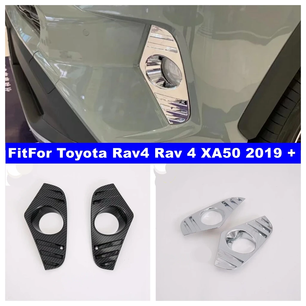 

Car Accessories Front Head Bumper Fog Lights Lamps Decor Cover Trim For TOYOTA RAV4 RAV 4 XA50 2019 - 2022 Chrome / Carbon Fiber