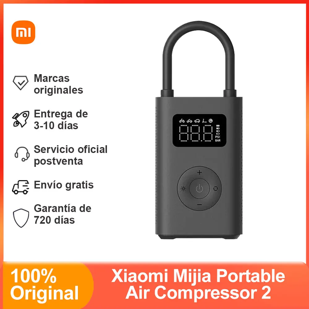 Xiaomi Mijia Portable Electric Air Compressor 2, Electric Scooter Air Pump, Smart Digital Tire Pressure Detection Inflator