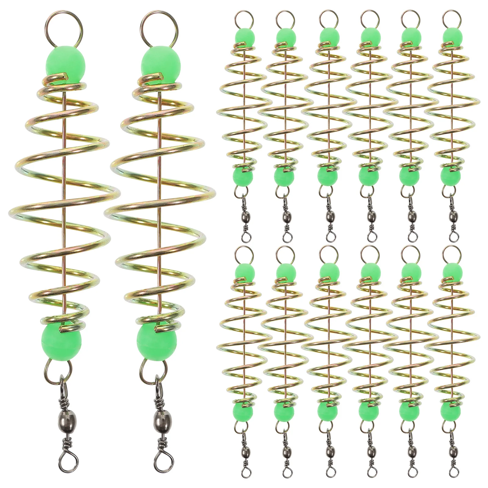 36 PCS Spring Bait Fishing Metal Cage Trap Luminous Beads Carp Feeder Carbon Steel Basket Tackle Lure