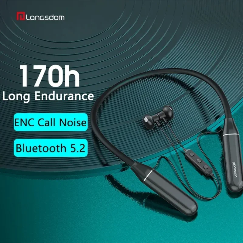 Esporte correndo fones de ouvido sem fio bluetooth 5.2 neckband fone com microfone enc música estéreo magnética para huawei xiaomi