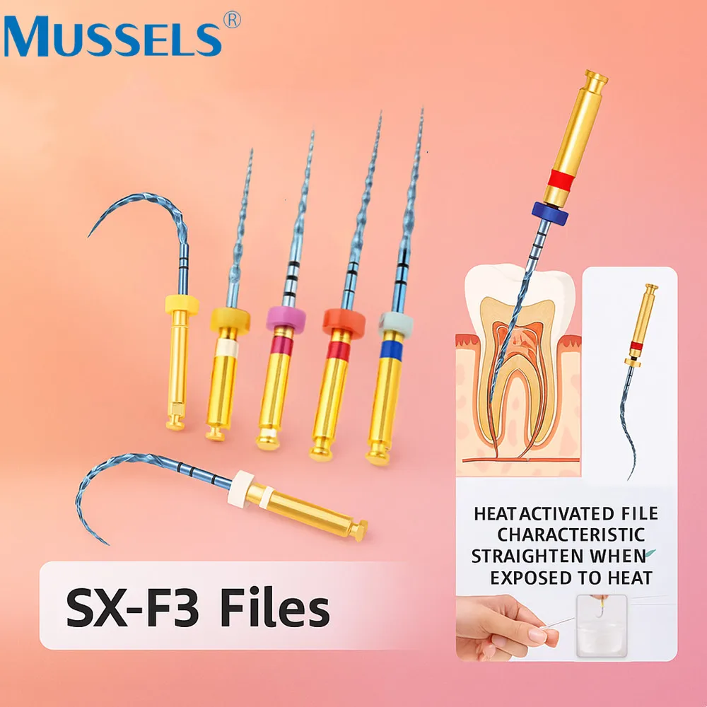 

6pcs/Box Dental Endodontic Files Niti Heat Activation Rotary Super File SX-F3 Taper Blue Files Dentistry Canal Root Treatment