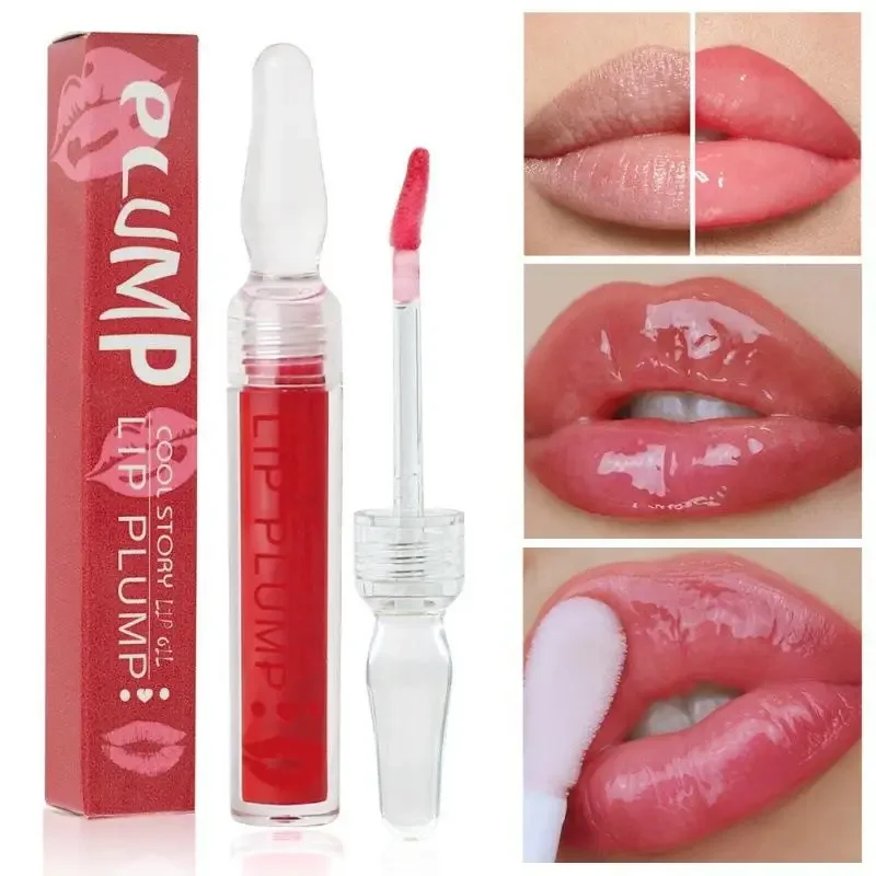 Bálsamo Labial Brilho, Plumping Fullness, Nutritivo, Óleo Hidratante, Água Sabor Frutas, Cuidado Labial, Linhas de Desvanecimento