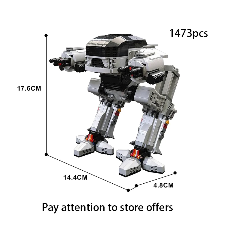 

Moc-83742 Scale ED-209 Robot Model Executing mechanical war police Enforcement Building Block Gift