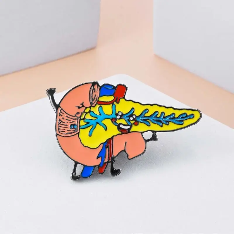 

Harong Cute Liver Enamel Pin Innovative Medical Body Organs Brooch Backpack Work Badge Strap Badge Friends Party Gift