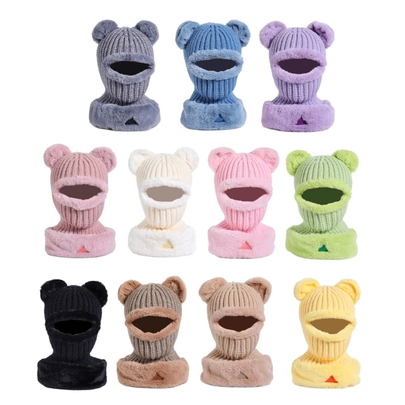 

A2ES Fashionable Bear Ear Hat Comfortable Knitted Hat Daily Wear Sophisticated Hat for Girls and Children