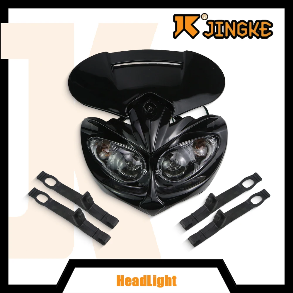 

DC 12V 35W Motorcycle Dual Headlight High Low Beam Fairing Head Lamp For Dirt Pit Bike ATV Universal Motorcycles