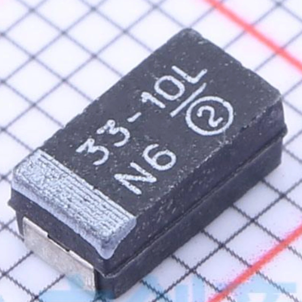 10PCS original; MARKING：33-10L； Tantalum capacitor 10V ± 10% 33uF 1.4 Ω; CASE-C-6032：293D336X9010C2TE3