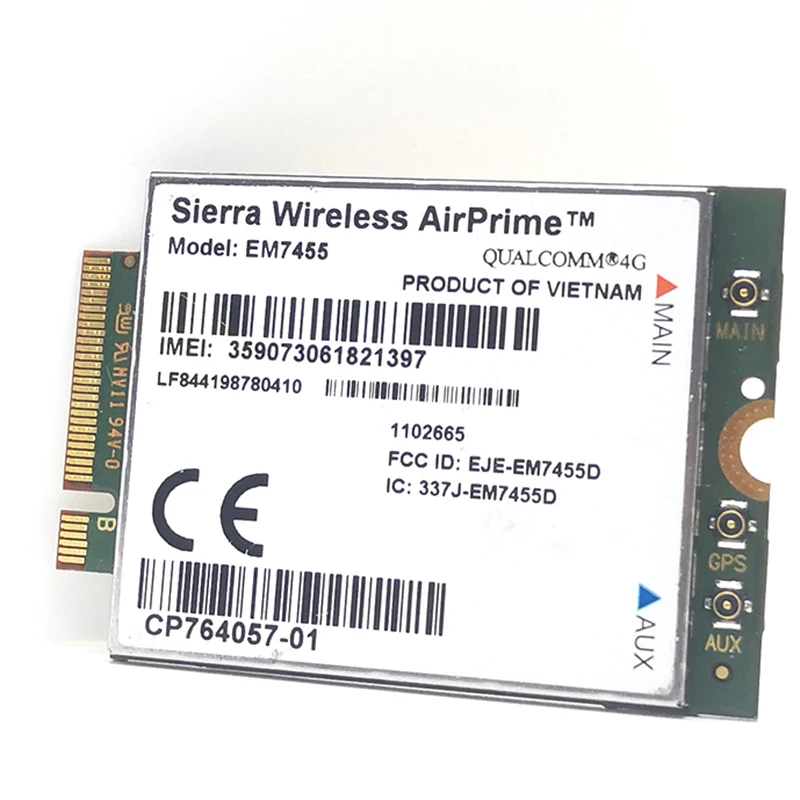 WWAN EM7455 LTE 4G NGFF модуль FDD/TDD LTE 4G Cat6 Gobi6000 для ноутбука