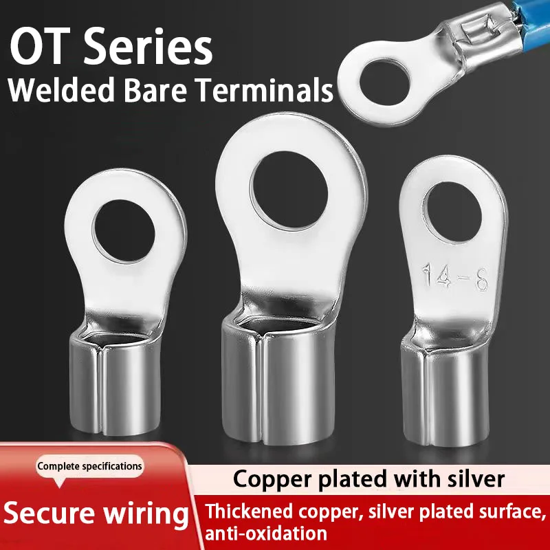 OT purple copper cold pressed terminal, copper nose pressed wire terminal, 4/6/10/16 joint, welded joint, circular wire ear
