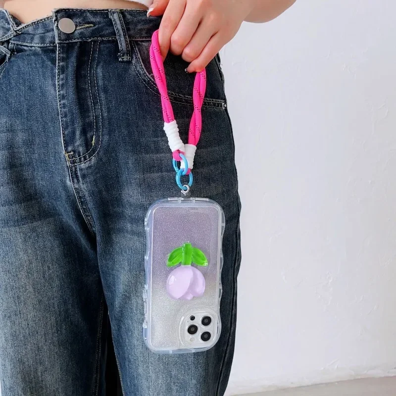 Cute Mobile Phone Lanyard Hanging Decoration Can Be Carried Twist Rope Anti-loss Pendant Fashion Strong Wrist Short Straps Band